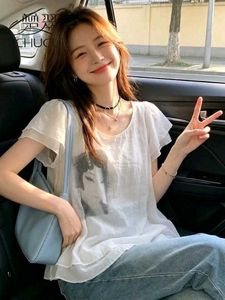 New with tag Cute Graphic Print White Top