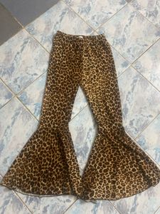 animal printed girl flared pants