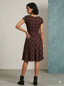 Chic Plaid Fit &amp; Flare Dress