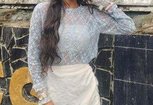 Powder Blue Lacey Top
