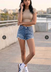Cute Ribbed/Mustard-Brown Top 🤎