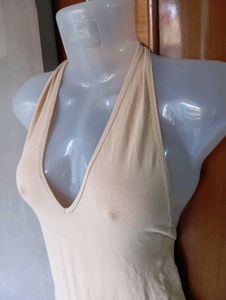 Nude Halter Neck Bodysuit