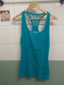 Teal Racerback Tank Top with Lace Detail