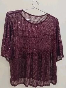 Sparkling Sequin Peplum Top