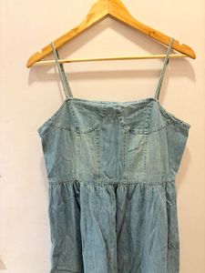 Denim Midi Dress - Casual Chic