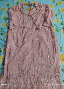 Embroidered Peach Sharara Kameez