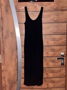 Sleek Black Midi Dress