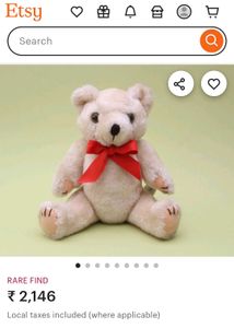 Vintage 80s Collectible Teddy bear plush with baby