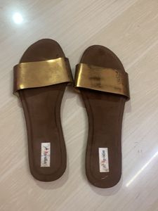 Gold Tone Slide & Embellished Mules