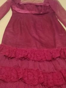 Elegant Pink Tiered Tulle Dress