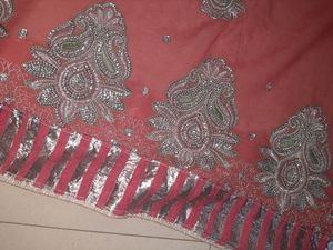 peach saree