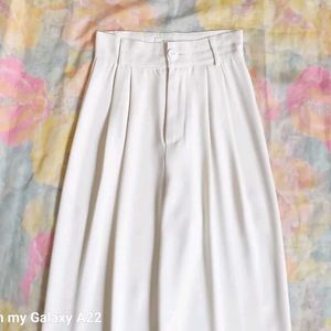 Pure White High Waist Trousers