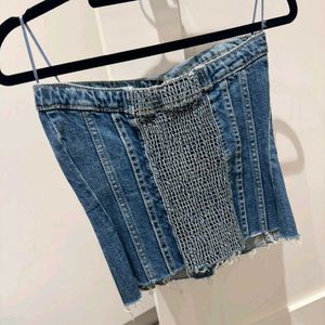 Zara Denim Corset Top