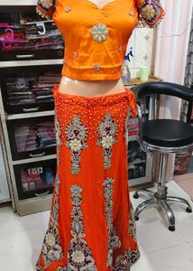 Stunning Orange Lehenga Choli Set