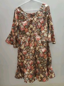 Floral Print Bell Sleeve Dress