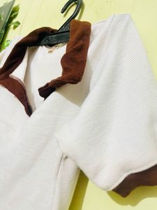 Vintage White Collared T-Shirt
