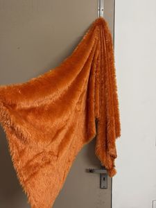 Cozy Orange Faux Fur Throw Stole