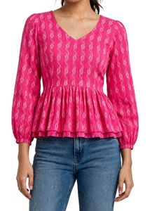 V-Neck Peplum Top