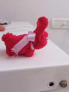 Crochet Red rabbit.