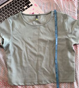 flattering sage green crop top