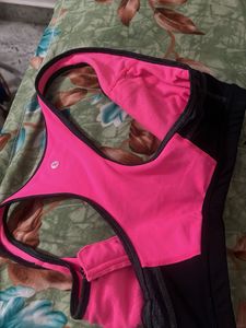 Women's Pink &amp; Black Sports Bra