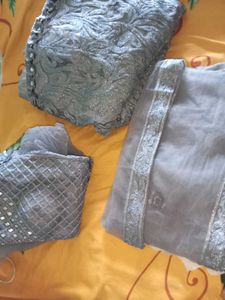 Grey Embroidered Lehenga Choli