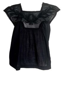Elegant Black Embroidered Blouse