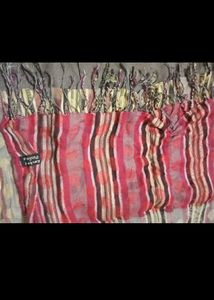 Chic Striped showl stole Scarf with Fringe