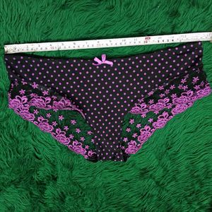 Black 🫴🏻🎁&amp; Pink Polka Dot Lace Briefs
