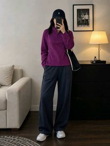 💜 Purple Quarter-Zip Sports Sweater!