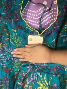 Beautiful Teal Floral Anarkali Kurta Set