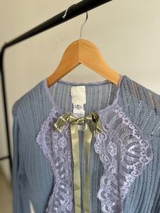 Crochet Lace Pastel Lilac Ribknit Shrug 💜