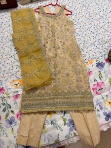 Embroidered Butter Yellow Kurta Set