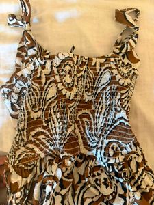 Negotiable y2k whimsy Paisley Print Tiered Mini dr