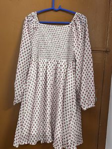 Chic Patterned Square Neck Dress