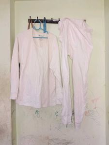 Cozy White Long Sleeve Pajama Set