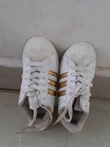 White Adidas Lace Shoes for Boys