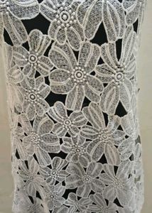 White Lace Floral Tunic Top