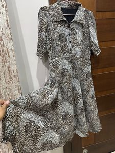 Tiger Print Mid-Length Dress