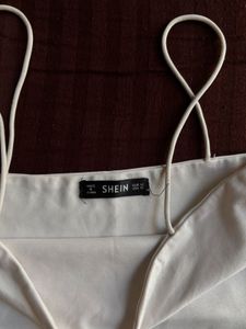 Simple White Spaghetti Strap Crop Top