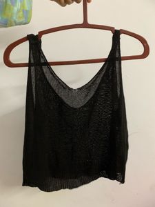 Sheer Black V-Neck Tank Top
