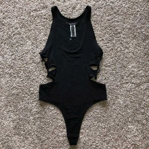 Black Cut-Out Bodysuit