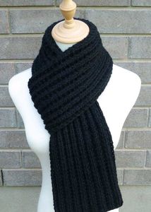Classic Black Knit Scarf