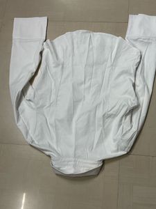 Classic White Button-Up Shirt with Horse Emblem