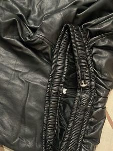 Black Faux Leather Joggers