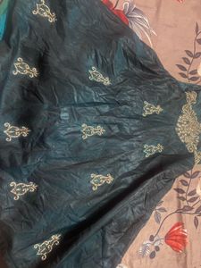 Embellished Teal Silk gown