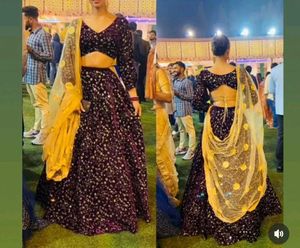 Elegant Velvet Lehenga Choli ( DUPATTA ❌)