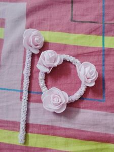 Cute Pink Rose Hair Accessories Set