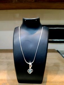 Heartshape Chain Pandent Pure Silver 925