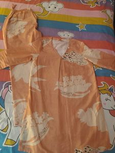 Peach Floral Print Co-ord Set